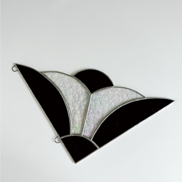 Purple stained glass window corner hang - Picture 3 of 4